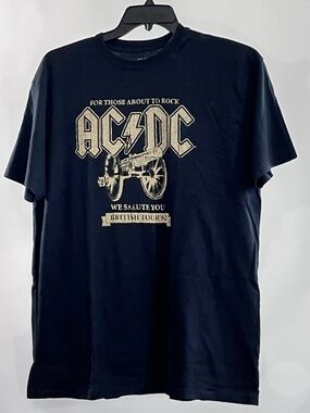 AC/DC For Those About To Rock Black Graphic Tour 82 Unisex Retro  Size XL